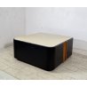 TAVOLINO SALOTTO Angelo Mangiarotti SERIE "L12" ANNI 70 LEGNO LACCATO MARMO