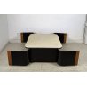 TAVOLINO SALOTTO Angelo Mangiarotti SERIE "L12" ANNI 70 LEGNO LACCATO MARMO
