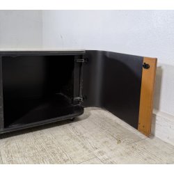 TAVOLINO SALOTTO Angelo Mangiarotti SERIE "L12" ANNI 70 LEGNO LACCATO MARMO
