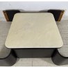 TAVOLINO SALOTTO Angelo Mangiarotti SERIE "L12" ANNI 70 LEGNO LACCATO MARMO