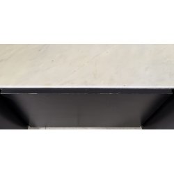 TAVOLINO SALOTTO Angelo Mangiarotti SERIE "L12" ANNI 70 LEGNO LACCATO MARMO