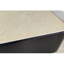 TAVOLINO SALOTTO Angelo Mangiarotti SERIE "L12" ANNI 70 LEGNO LACCATO MARMO
