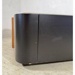 TAVOLINO SALOTTO Angelo Mangiarotti SERIE "L12" ANNI 70 LEGNO LACCATO MARMO