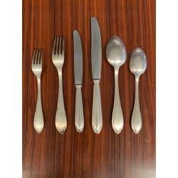 SERVIZIO POSATE VINTAGE 6 pers. Sambonet TRE STELLE ALPACCA ARGENTATO 90/45 INOX