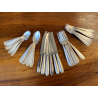 SERVIZIO POSATE VINTAGE Calderoni F.lli 6 pers ALPACCA ARGENTATO 100/30 ART DECò