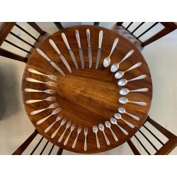 SERVIZIO POSATE VINTAGE Calderoni F.lli 6 pers ALPACCA ARGENTATO 100/30 ART DECò