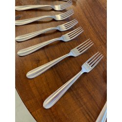 SERVIZIO POSATE VINTAGE Calderoni F.lli 6 pers ALPACCA ARGENTATO 100/30 ART DECò