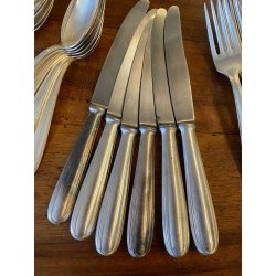 SERVIZIO POSATE VINTAGE Calderoni F.lli 6 pers ALPACCA ARGENTATO 100/30 ART DECò