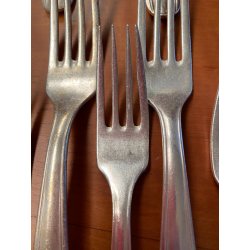 POSATE VINTAGE Calderoni F.lli 24 Pers 120 pz. ALPACCA ARGENTATO 100/30 ART DECò