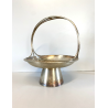 CESTINO FRUTTA ø 21cm ALZATA DESIGN Gio Ponti Krupp MILANO ALPACCA ARGENTATA '30