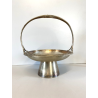 CESTINO FRUTTA ø 21cm ALZATA DESIGN Gio Ponti Krupp MILANO ALPACCA ARGENTATA '30