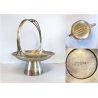 CESTINO FRUTTA ø 21cm ALZATA DESIGN Gio Ponti Krupp MILANO ALPACCA ARGENTATA '30