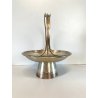 CESTINO FRUTTA ø 21cm ALZATA DESIGN Gio Ponti Krupp MILANO ALPACCA ARGENTATA '30