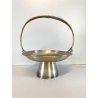 CESTINO FRUTTA ø 21cm ALZATA DESIGN Gio Ponti Krupp MILANO ALPACCA ARGENTATA '30