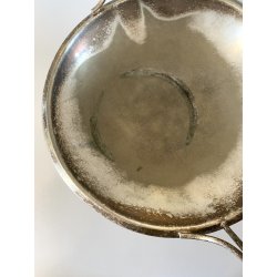 CESTINO FRUTTA ø 21cm ALZATA DESIGN Gio Ponti Krupp MILANO ALPACCA ARGENTATA '30
