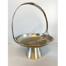 CESTINO FRUTTA ø 25cm ALZATA DESIGN Gio Ponti Krupp MILANO ALPACCA ARGENTATA '30
