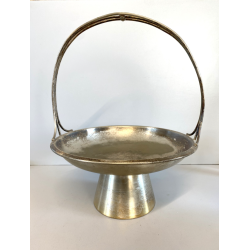 CESTINO FRUTTA ø 25cm ALZATA DESIGN Gio Ponti Krupp MILANO ALPACCA ARGENTATA '30