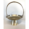 CESTINO FRUTTA ø 25cm ALZATA DESIGN Gio Ponti Krupp MILANO ALPACCA ARGENTATA '30