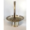 CESTINO FRUTTA ø 25cm ALZATA DESIGN Gio Ponti Krupp MILANO ALPACCA ARGENTATA '30