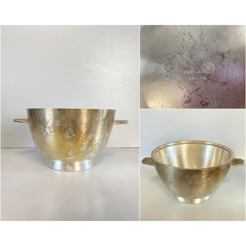 COPPA BOWL DESIGN Giò Ponti PER F.lli Calderoni ALPACCA ARGENTATA ART DECò '30
