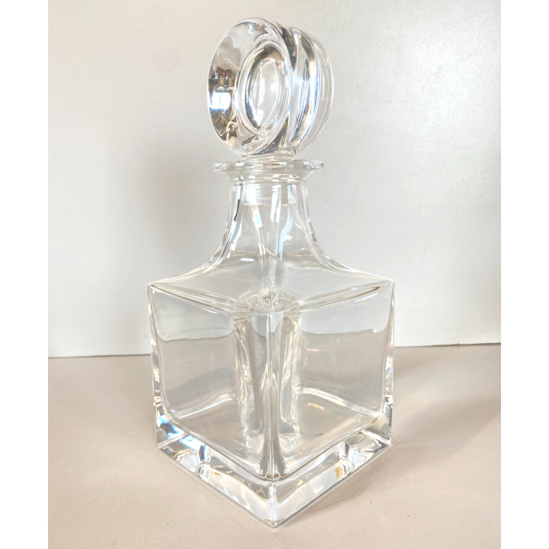 BOTTIGLIA CUBO DECANTER CRISTALLO Colle VINTAGE DESIGN Whisky Cognac LIQUORE '70