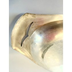 PIATTO PORTATA OVALE DESIGN F.lli Calderoni MILANO ALPACCA ARGENTATA 45x24cm '50