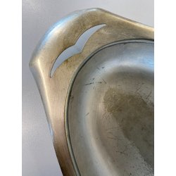 PIATTO PORTATA OVALE DESIGN F.lli Calderoni MILANO ALPACCA ARGENTATA 52x27cm '50