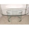 TAVOLO PRANZO VETRO OVALE anni 70 DESIGN ATTR. Gallotti & Radice TABLE GLASS