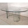 TAVOLO PRANZO VETRO OVALE anni 70 DESIGN ATTR. Gallotti & Radice TABLE GLASS
