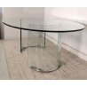 TAVOLO PRANZO VETRO OVALE anni 70 DESIGN ATTR. Gallotti & Radice TABLE GLASS