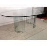 TAVOLO PRANZO VETRO OVALE anni 70 DESIGN ATTR. Gallotti & Radice TABLE GLASS