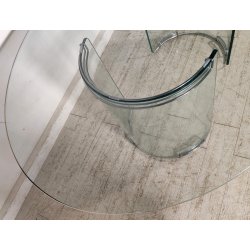 TAVOLO PRANZO VETRO OVALE anni 70 DESIGN ATTR. Gallotti & Radice TABLE GLASS