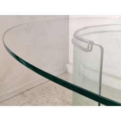 TAVOLO PRANZO VETRO OVALE anni 70 DESIGN ATTR. Gallotti & Radice TABLE GLASS