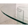 TAVOLO PRANZO VETRO OVALE anni 70 DESIGN ATTR. Gallotti & Radice TABLE GLASS
