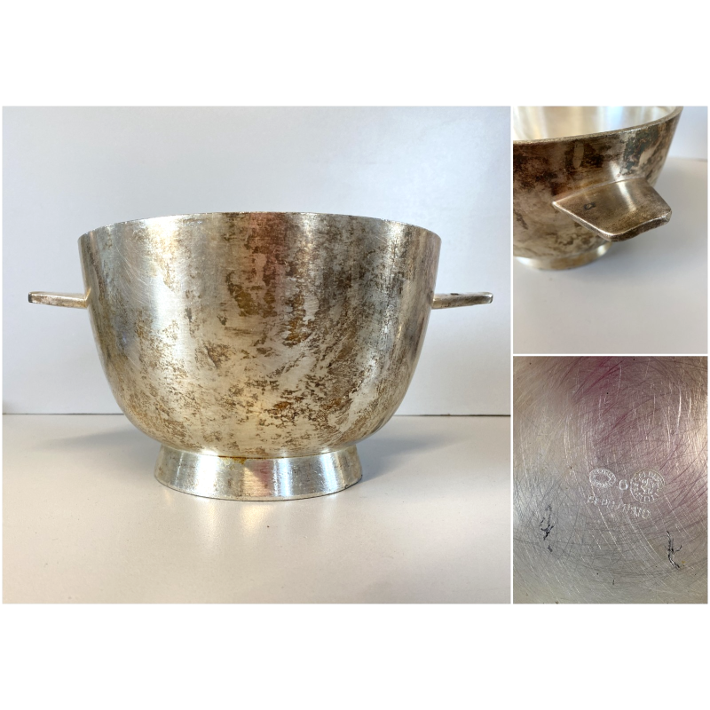 COPPA BOWL F.lli Calderoni DESIGN Giò Ponti ALPACCA ARGENTATA n°6 ART DECO '30