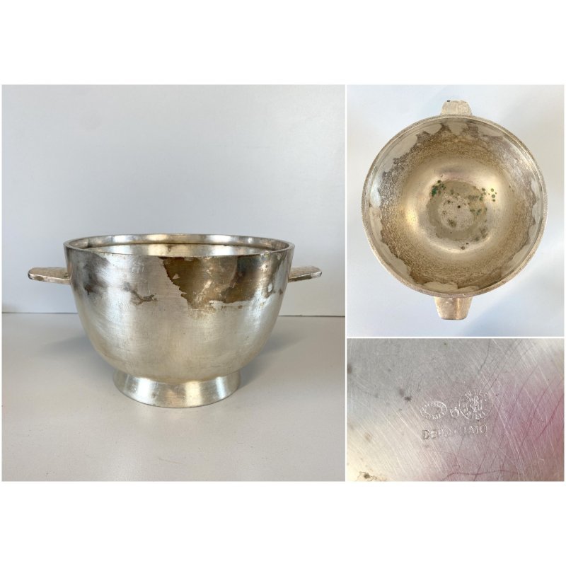 BOWL COPPA F.lli Calderoni DESIGN Giò Ponti ALPACCA ARGENTATA n°6 ART DECO '30
