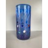 VASO VINTAGE VETRO MURANO Zecchin BLU MILLEFIORI AVVENTURINA ORO ARGENTO '80/'90