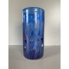 VASO VINTAGE VETRO MURANO Zecchin BLU MILLEFIORI AVVENTURINA ORO ARGENTO '80/'90