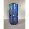 VASO VINTAGE VETRO MURANO Zecchin BLU MILLEFIORI AVVENTURINA ORO ARGENTO '80/'90