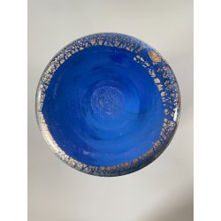 VASO VINTAGE VETRO MURANO Zecchin BLU MILLEFIORI AVVENTURINA ORO ARGENTO '80/'90