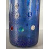 VASO VINTAGE VETRO MURANO Zecchin BLU MILLEFIORI AVVENTURINA ORO ARGENTO '80/'90