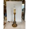 ANTICA LAMPADA TAVOLO LEGNO SCOLPITO DORATO LUME CANDELABRO 36 cm/h EPOCA '900