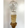 ANTICA LAMPADA TAVOLO LEGNO SCOLPITO DORATO LUME CANDELABRO 36 cm/h EPOCA '900