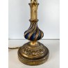 ANTICA LAMPADA TAVOLO LEGNO SCOLPITO DORATO LUME CANDELABRO 36 cm/h EPOCA '900