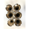 SET 6 VASI MONOFIORE DESIGN Gio Ponti PER F.lli Calderoni ALPACCA ARGENTATO '900