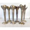 SET 6 VASI MONOFIORE DESIGN Gio Ponti PER F.lli Calderoni ALPACCA ARGENTATO '900