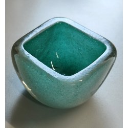 VASO PULEGOSO VERDE vetro sommerso Murano Venini ANNI 40 design Carlo Scarpa
