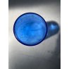 ANTICO VASO VETRO BLU DECORO INCISO MOLATO GIARDINO SEGRETO ART NOUVEAU 26 cm/h