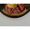 MINIATURA RITRATTO OVALE GIOVANE DONNA Simonetta Vespucci CORNICE METALLO '800