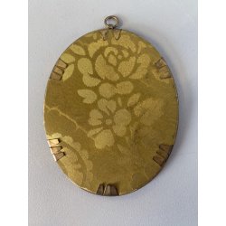 MINIATURA RITRATTO OVALE GIOVANE DONNA Simonetta Vespucci CORNICE METALLO '800